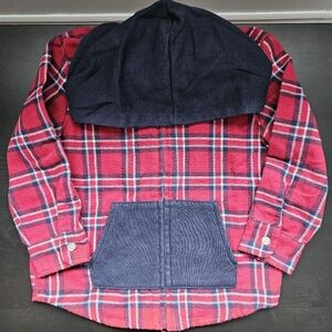 Red and Blue Plaid Hoodie Zip Sweatshirt Toddler